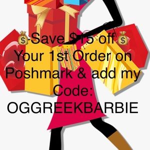 ❤️Add this Code: OGGREEKBARBIE to Save $15 Off Your 1st Poshmark Order!!❤️
